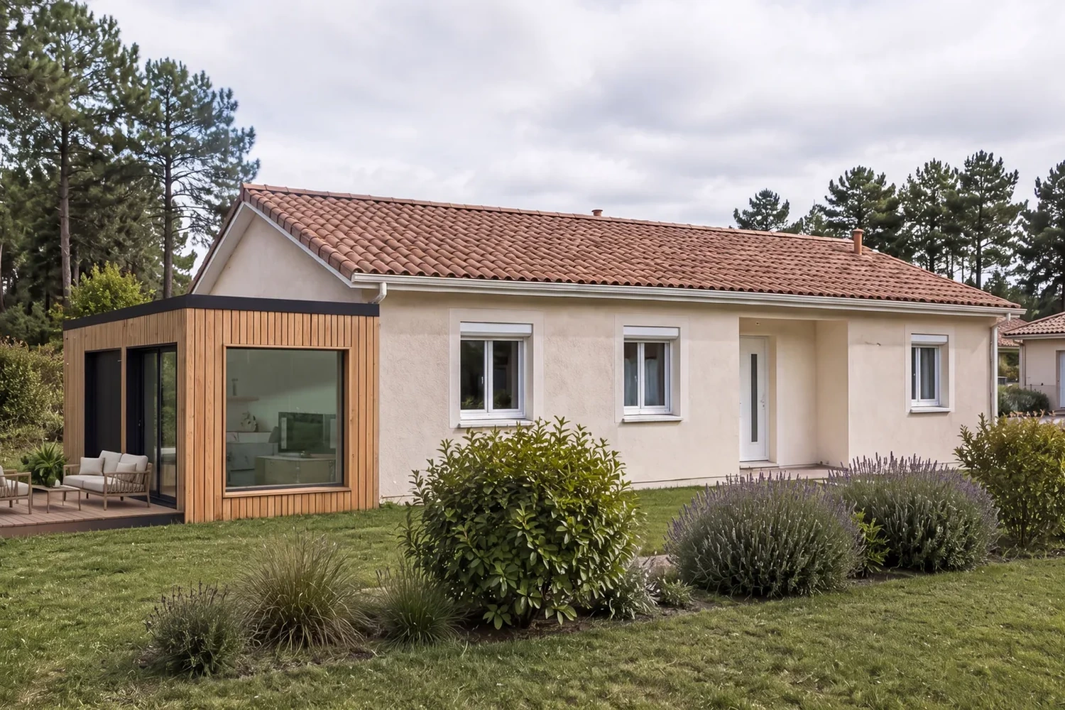 Module Nido en extension d'une maison de pierre